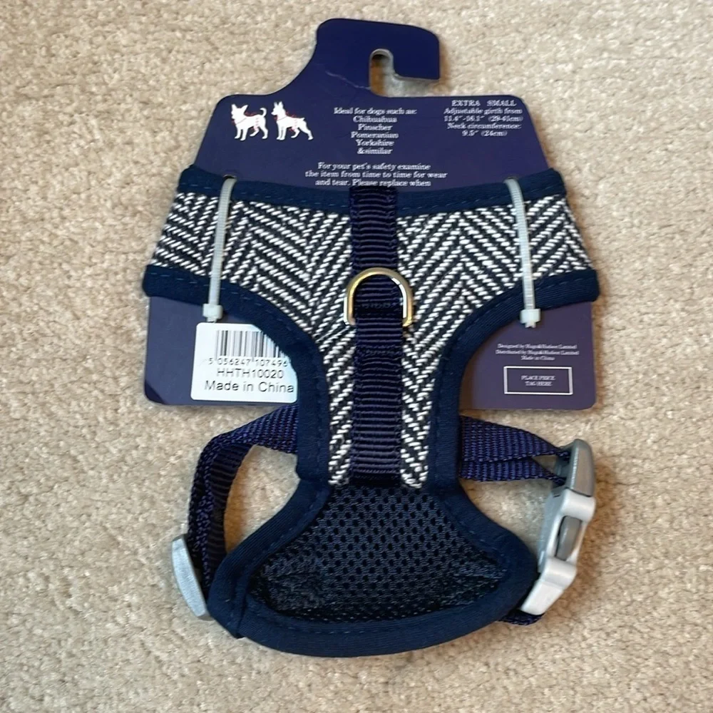 🎪NWT Hugo & Hudson navy, and white tweed harness
